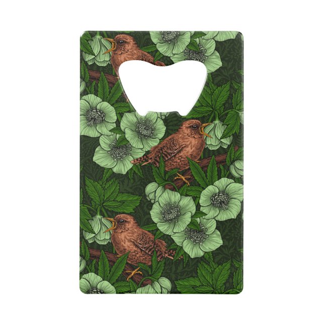 Feu et hellebore sur vert foncé (Devant)