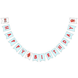 Feu Truck Thème Anniversaire Fête Pennant Bannière
