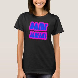 Feuchtes Januar-Design im Stil der 70er Jahre zur T-Shirt