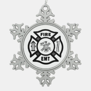 Feuer-Abteilung EMT Schneeflocken Zinn-Ornament
