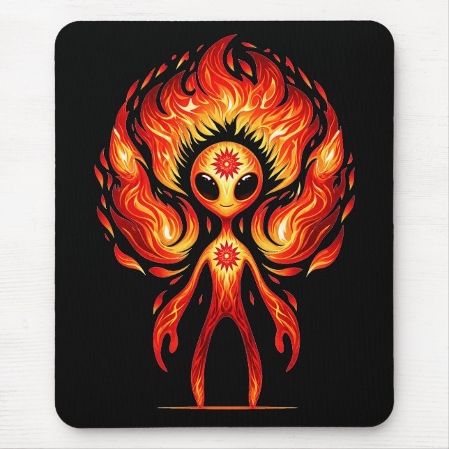 Feuer Alien Mousepad (Vorne)