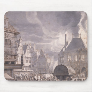 Feuer an alten Rathaus in Amsterdam Mousepad