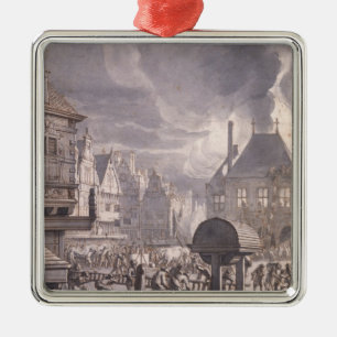 Feuer an alten Rathaus in Amsterdam Ornament Aus Metall