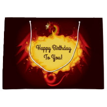 Feuer-atmendrache-große Geschenk-Tasche