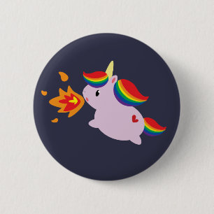 Feuer-AtmenEinhorn Button