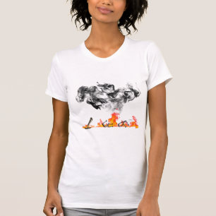 Feuer-Atmungsdrache rauchte dein Einhorn T-Shirt