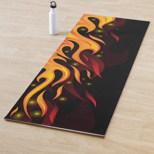 Feuer auf schwarzem Hintergrund Yogamatte (Beispiel)