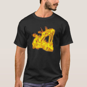 Feuer Baggerlader Bagger Bauarbeiter Ex T-Shirt