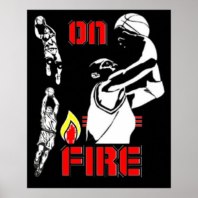 Feuer - Basketball - Poster (Vorne)