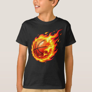 Feuer Basketball-Shirt lustiger Basketballspieler T-Shirt