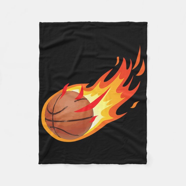 Feuer Byll Bysketbyll Shot ist Feuer und macht Spi Fleecedecke (Vorderseite)