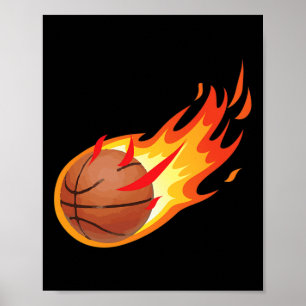 Feuer Byll Bysketbyll Shot ist Feuer und macht Spi Poster