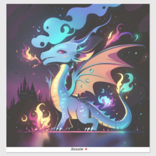 Feuer des verzauberten Drachen Aufkleber