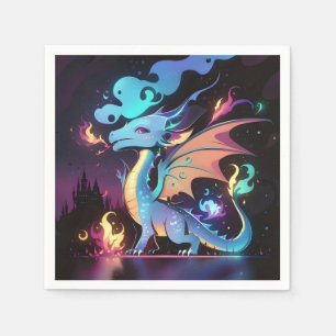 Feuer des verzauberten Drachen Serviette