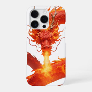 Feuer Drache Fantasy Art Design, Mythische Kreatur iPhone 16 Pro Hülle