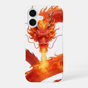 Feuer Drache Fantasy Kunst Design, Mythisches Wese iPhone 16 Hülle