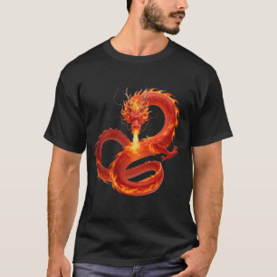 Feuer Drache Fantasy Kunst Design, Mythisches Wese T-Shirt
