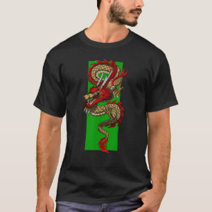 Feuer Dragon Green Sky T-Shirt