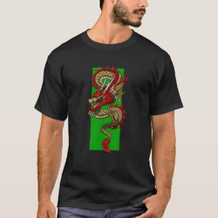 Feuer Dragon Green Sky T-Shirt