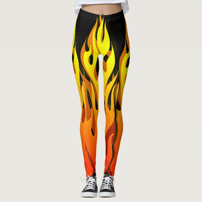 Feuer-Druck entwarf Leggings (Vorderseite)