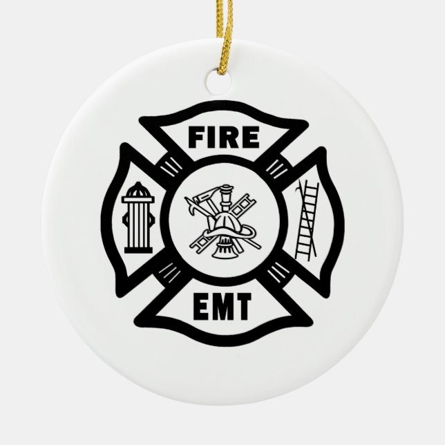FEUER EMT KERAMIKORNAMENT (Vorne)