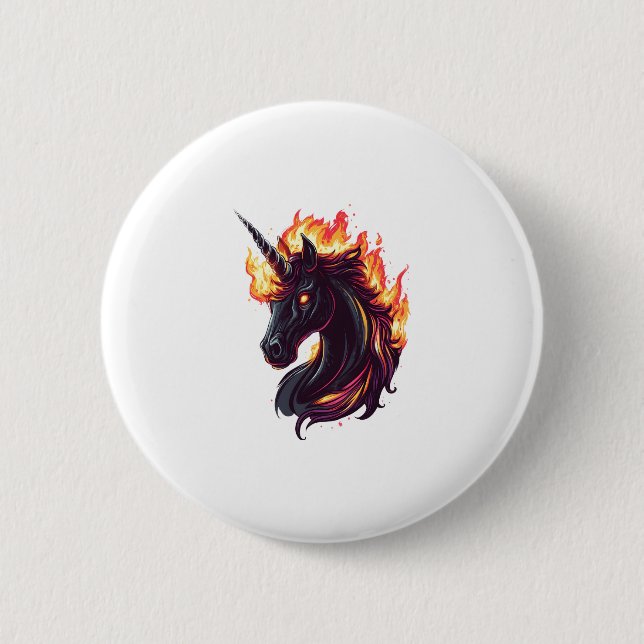 Feuer & Flamme Einhorn (1) Button (Vorderseite)