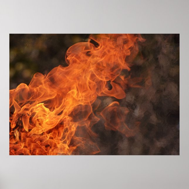 Feuer Flammen Hitze Fotografisch Art Print Poster (Vorne)