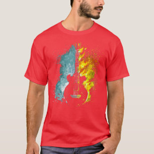 Feuer Flammen Wasser Abstrakte Kunst Design Musike T-Shirt