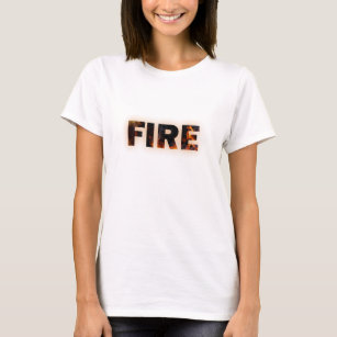 Feuer flammt Text T-Shirt