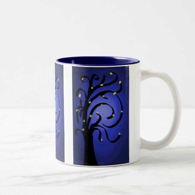 Feuer-Fliegen-Baum Zweifarbige Tasse (Rechts)
