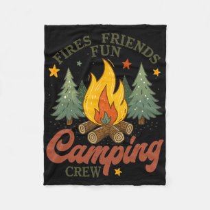 Feuer Freunde Spaß Camping-Crew Lagerfeuer Outdoor Fleecedecke