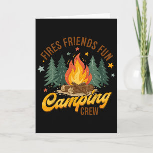 Feuer Freunde Spaß Camping Crew Sommer Camper Lage Karte