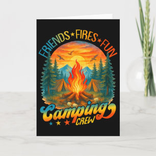 Feuer Freunde Spaß Camping Crew Sommercamp Lagerfe Karte