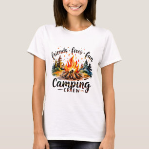 Feuer Freunde Spaß Camping Crew Sommerlager Lagerf T-Shirt