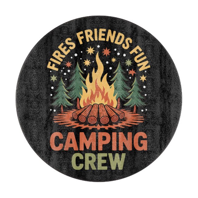 Feuer Freunde Spaß Camping Schneidebrett (Vorderseite)