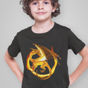 Feuer Gold Flamme Dragon Magische Fantasie T-Shirt