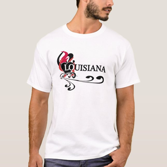 Feuer-Herz Louisiana T-Shirt (Vorderseite)