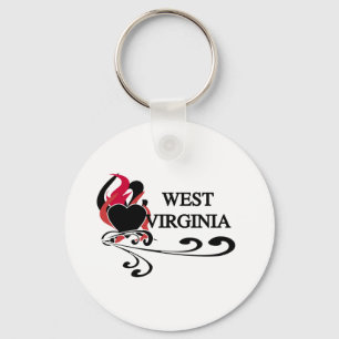Feuer-Herz West Virginia Schlüsselanhänger