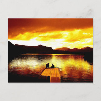 Feuer-Himmel auf dem Pier - Postkarte