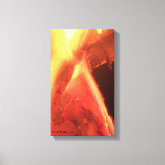 Feuer, Holz, Bernsteindruck - Premiumbekleidung Leinwanddruck (Vorderseite)