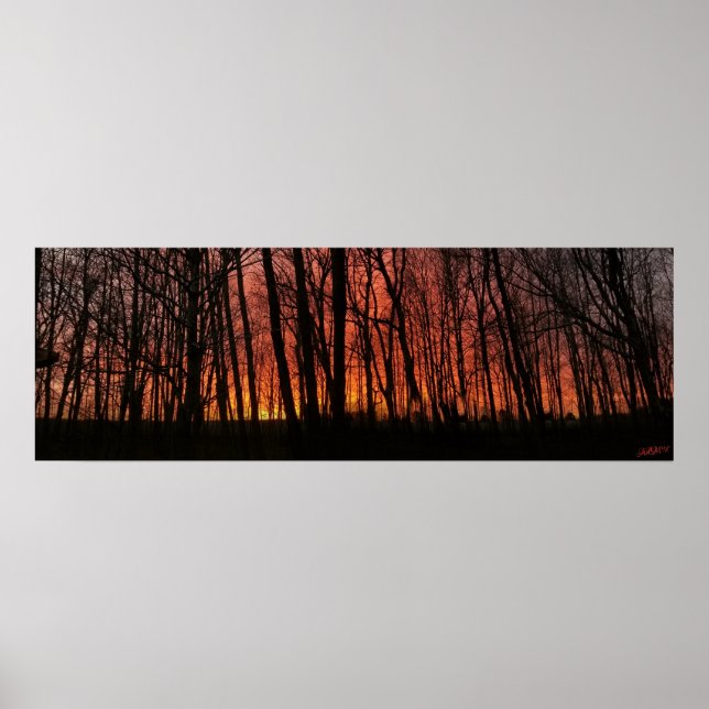 "Feuer im Himmel" Sonnenuntergang Poster (Vorne)