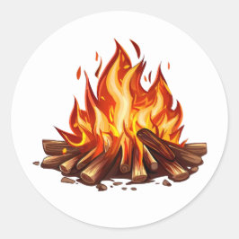 Feuer im Lager Runder Aufkleber