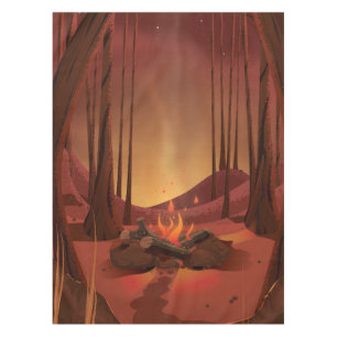 Feuer im Wald. Tischdecke