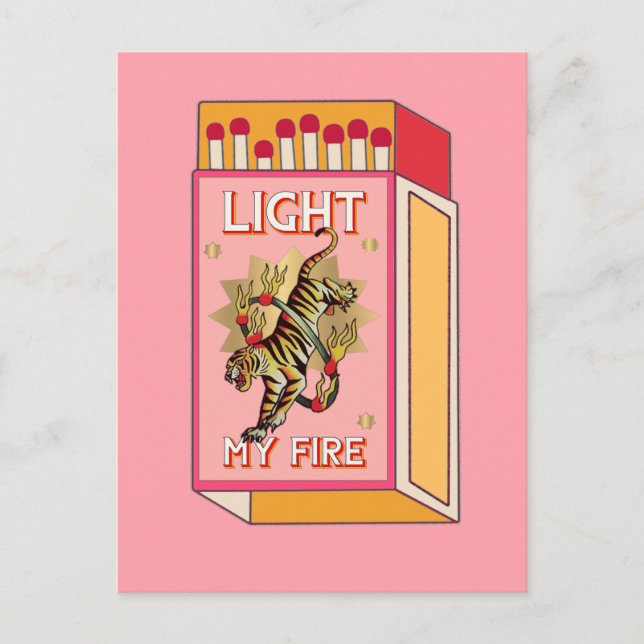 Feuer in der Matchbox Postkarte (Vorderseite)