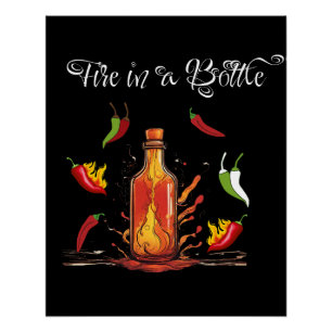 Feuer in einer Flasche Poster