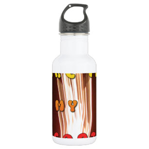 Feuer in meiner Herzkunstschrift Edelstahlflasche