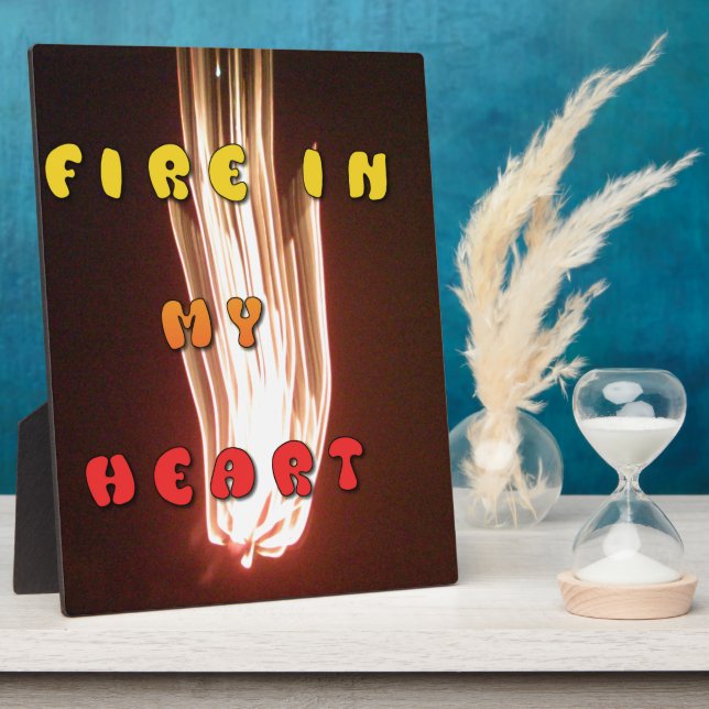 Feuer in meiner Herzkunstschrift Fotoplatte (Seite)