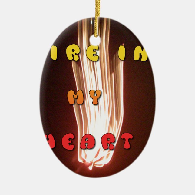 Feuer in meiner Herzkunstschrift Keramik Ornament (Vorne)
