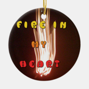 Feuer in meiner Herzkunstschrift Keramikornament