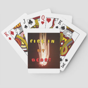 Feuer in meiner Herzkunstschrift Spielkarten